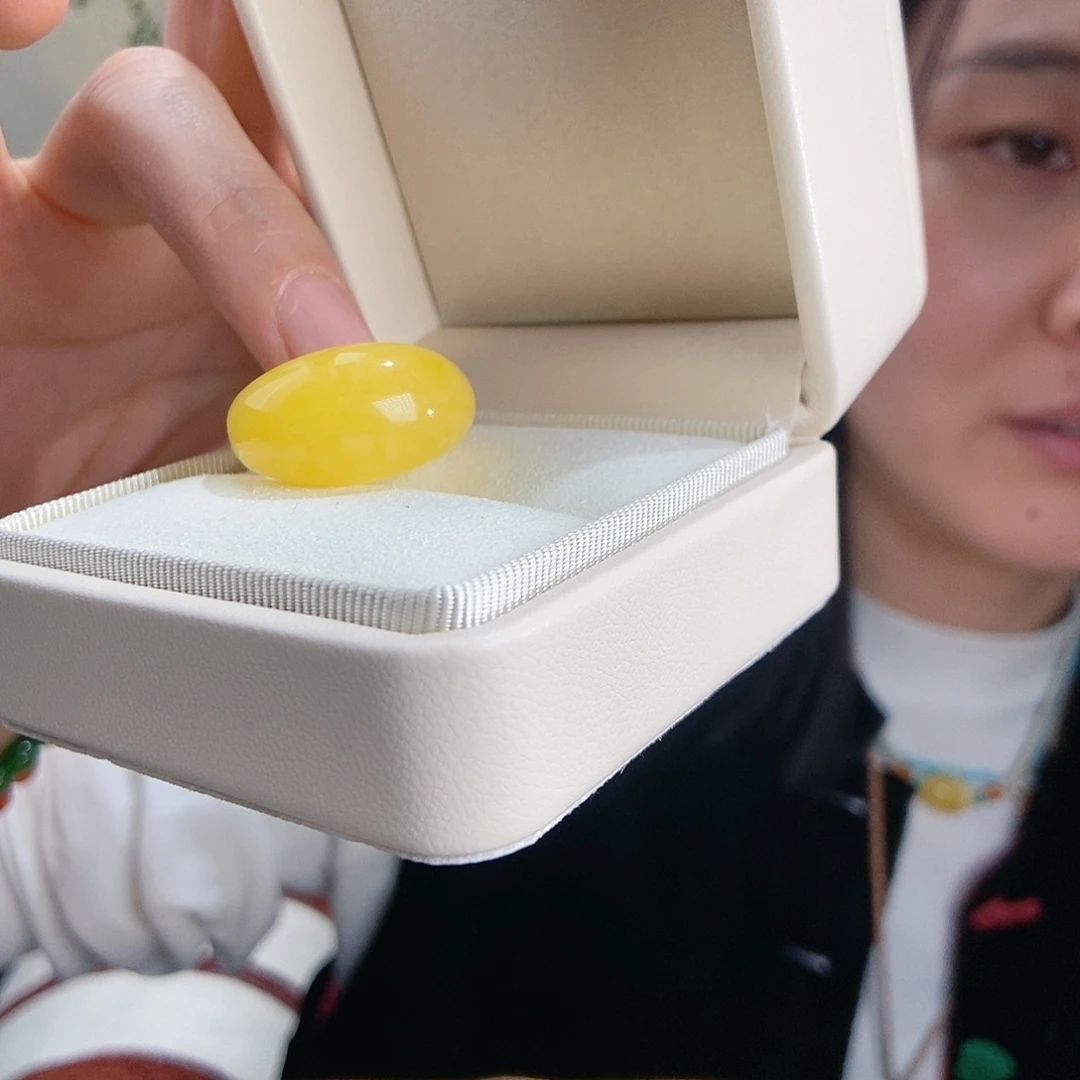 琥珀戒圈未镶嵌馒头戒