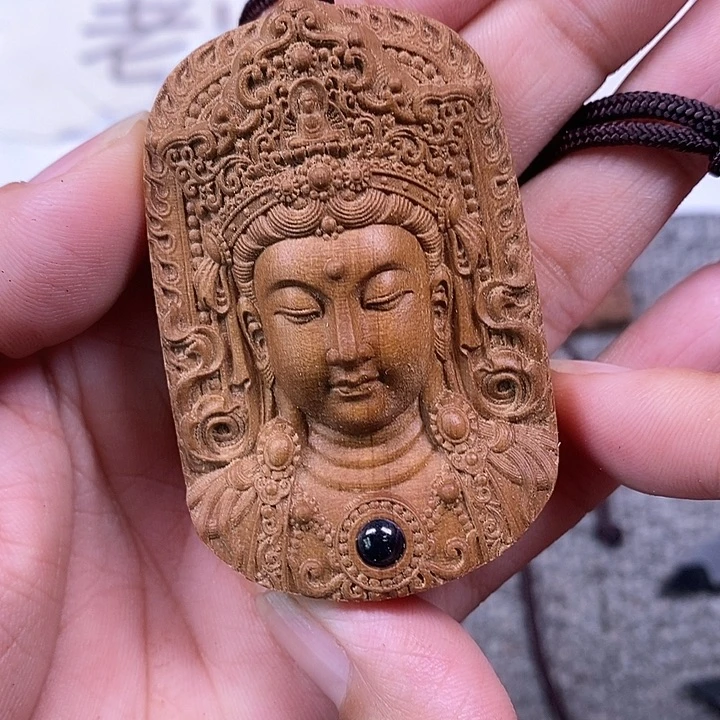 檀香木手串/手链老山檀香雕刻投影观姐姐