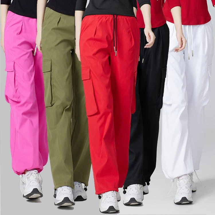 春秋广场舞运动长裤女时尚休闲工装舞蹈裤跳健身操水兵曳步舞裤子