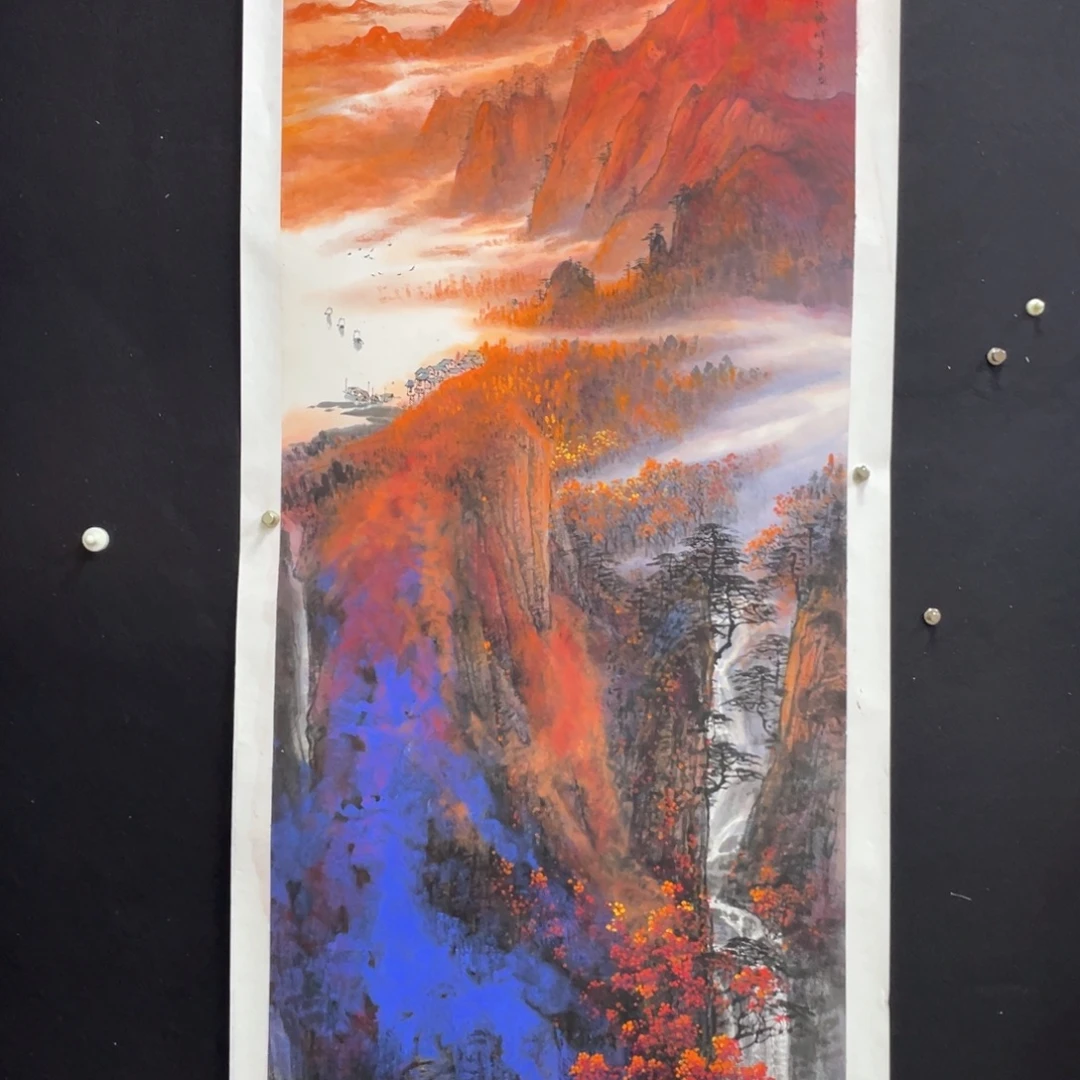 国画手绘国画，精品万山红遍
