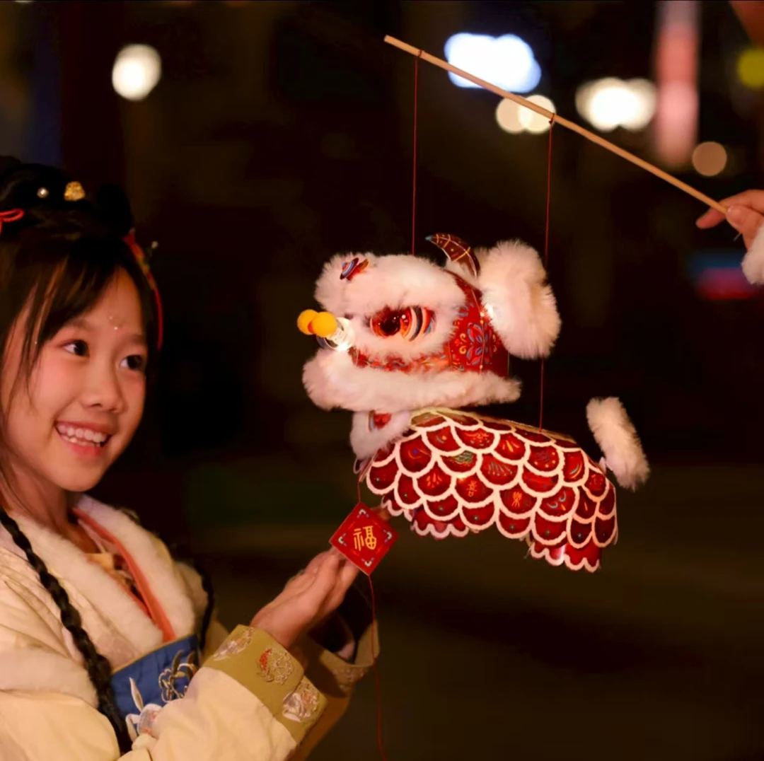 2025手工DIY灯笼材料包国风花灯非遗醒狮花灯中秋节花灯材料包