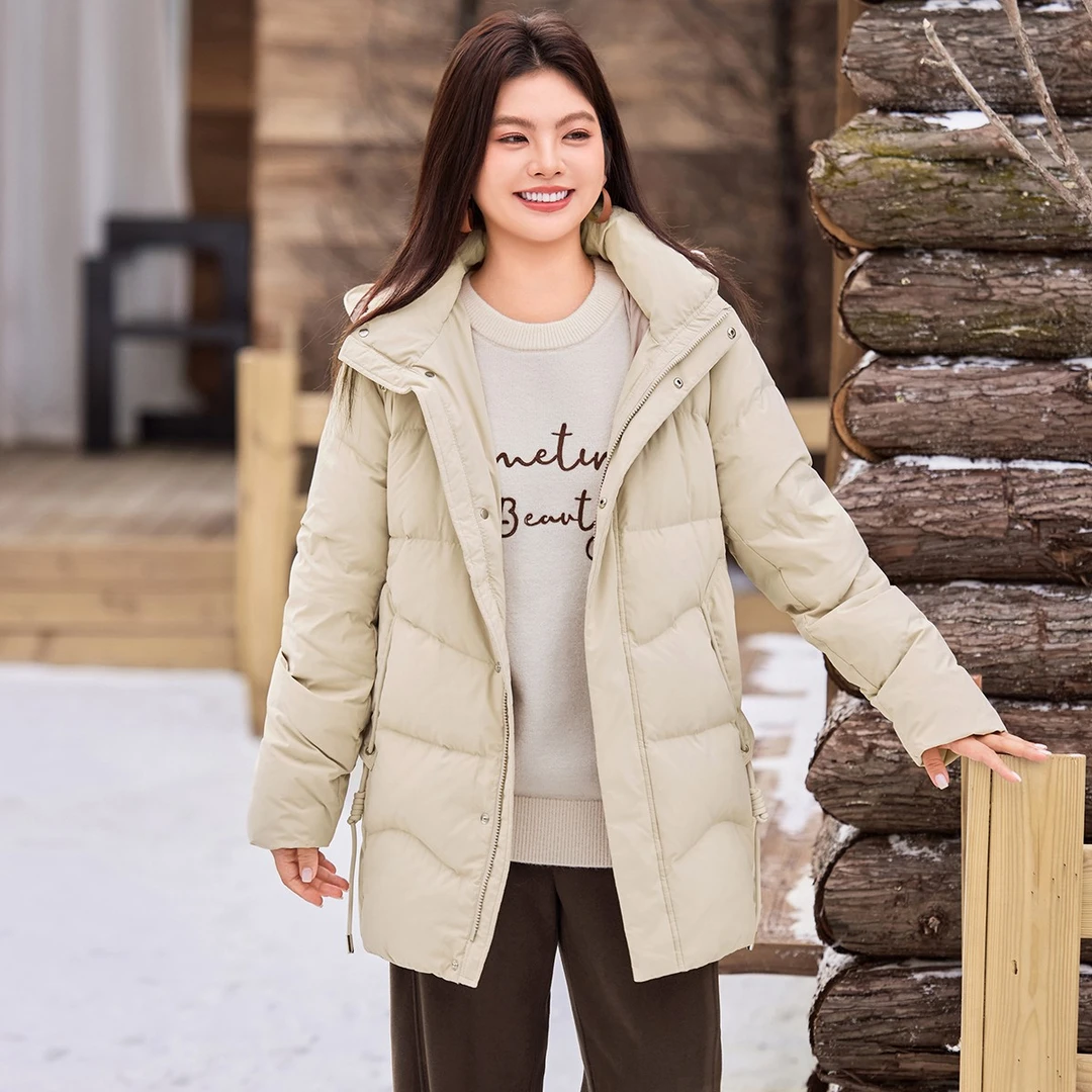 【现货-90%白鸭绒】MsShe大码女装冬季保暖连帽羽绒服外套M2510022