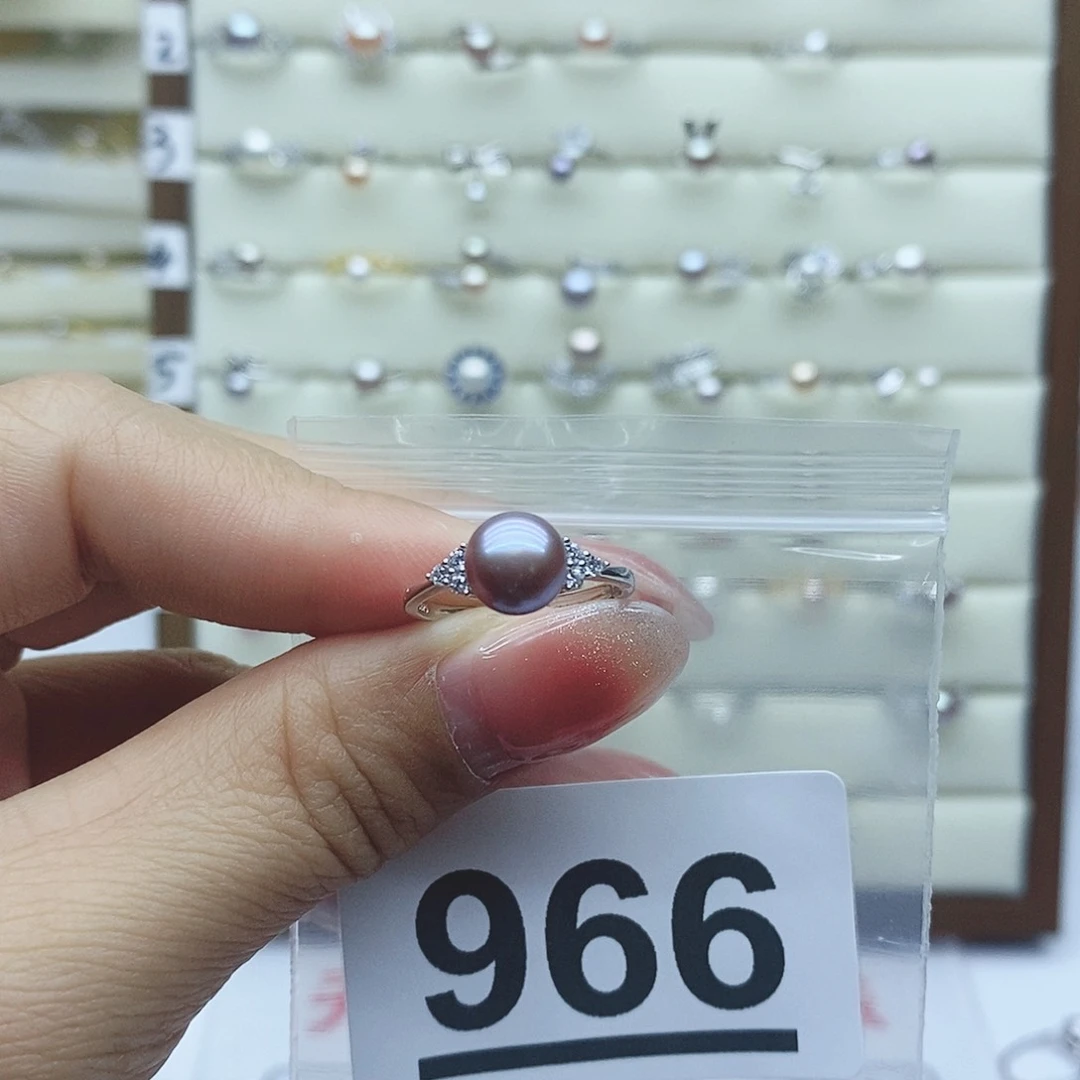 淡水珍珠戒指银S925镶嵌f****e966