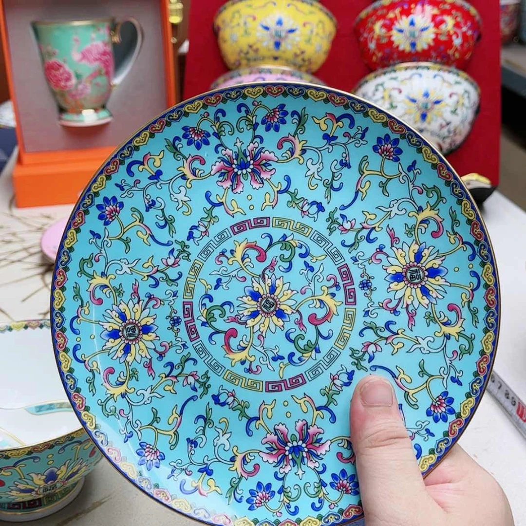 【闪购商品】珐琅7英寸4平湖水蓝。。。。