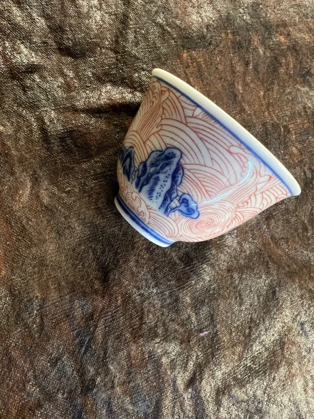 青花海水麒麟主人杯