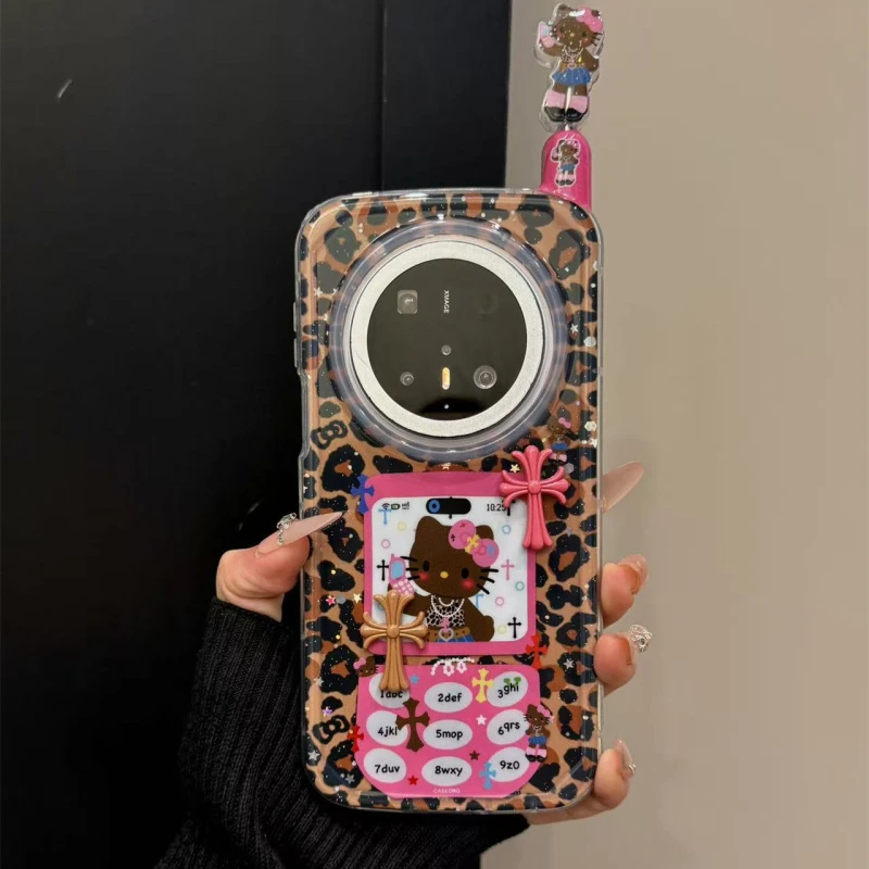 适用华为mate70pro手机壳Pura80pro可爱豹纹kt猫大哥大mate60pro