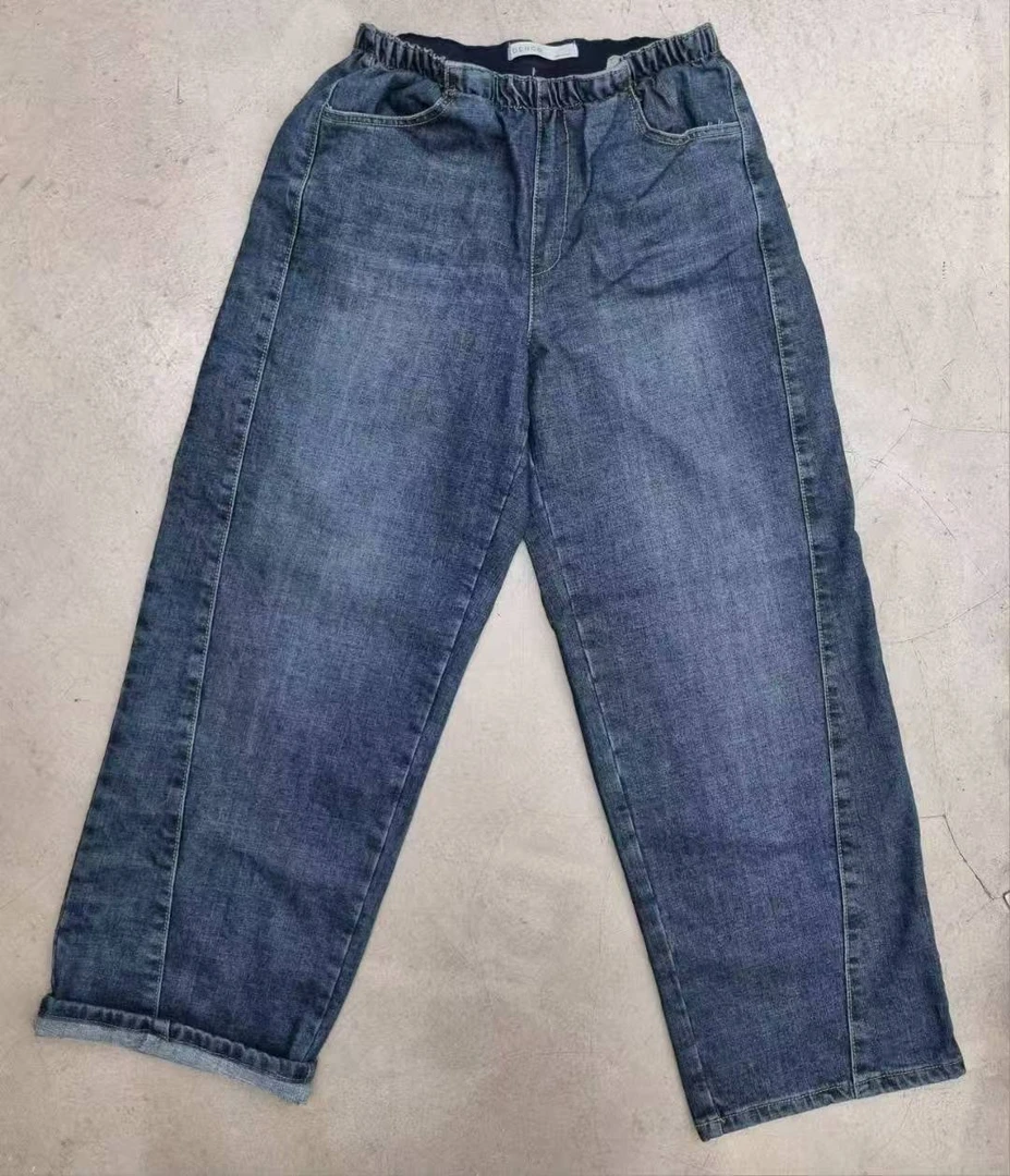 GO全松紧腰斜线牛仔裤（NO退换）