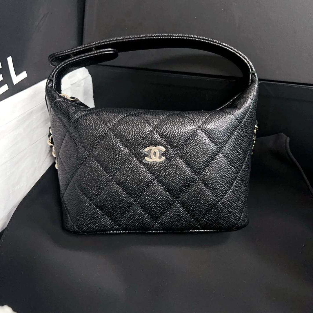 99新 Chanel/香奈儿 hobo饭盒包 黑金链条包 8259