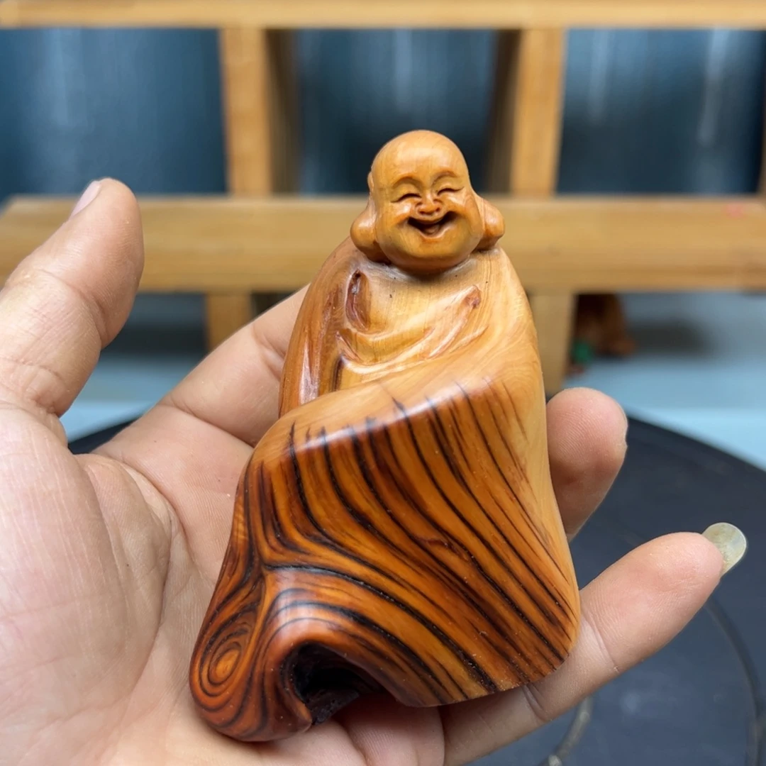 才***程木崖柏木摆件手把件