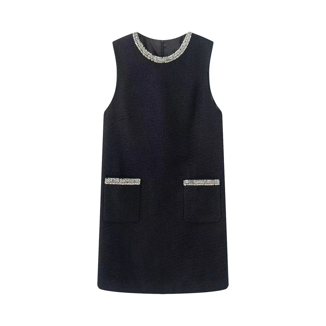 迪家2026春季新款新年战袍显瘦气质设计感定制小香风连衣裙女1819