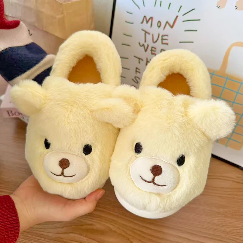 可爱卡通小羊驼棉拖鞋秋冬男女外穿防滑室内家居保暖包跟厚底