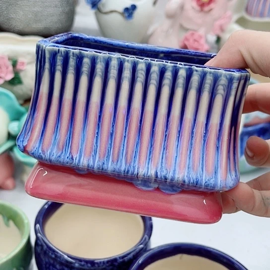 多肉绿植陶瓷花盆9.9包邮，有空