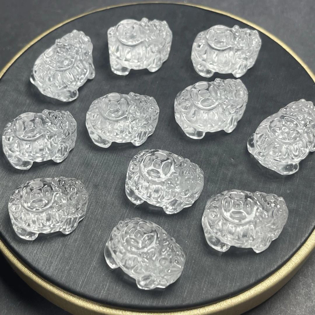 天然白水晶龙龟通孔手串diy配件多样发一