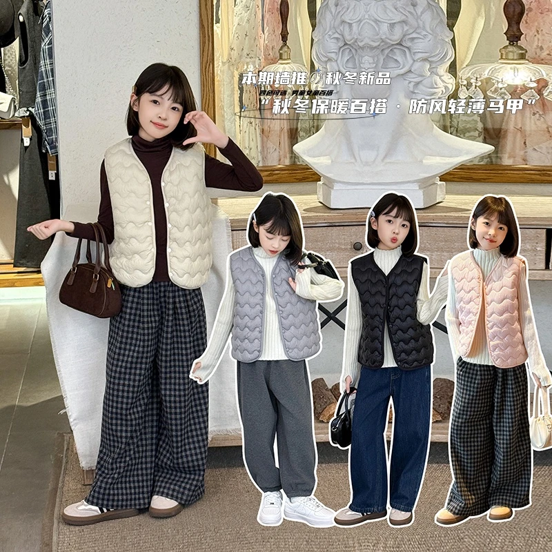 儿童保暖马甲夏季新款外穿棉马甲防风保暖男童女童百搭洋气外套