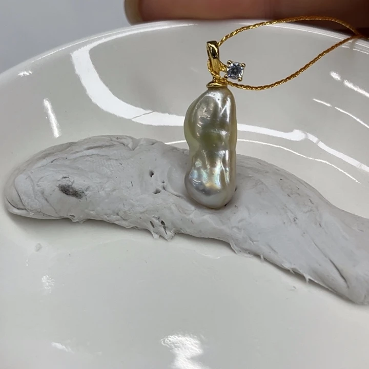 银S925镶嵌吊坠(不含链)海水珍珠