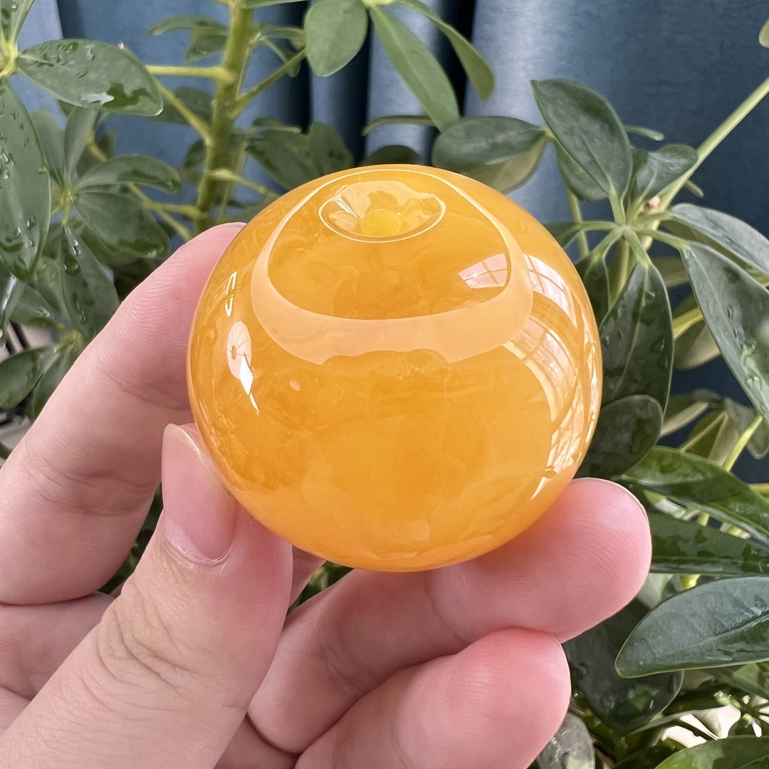 原矿焦皮鸡油红妖花蜜蜡公主扣吊坠20g 带证书