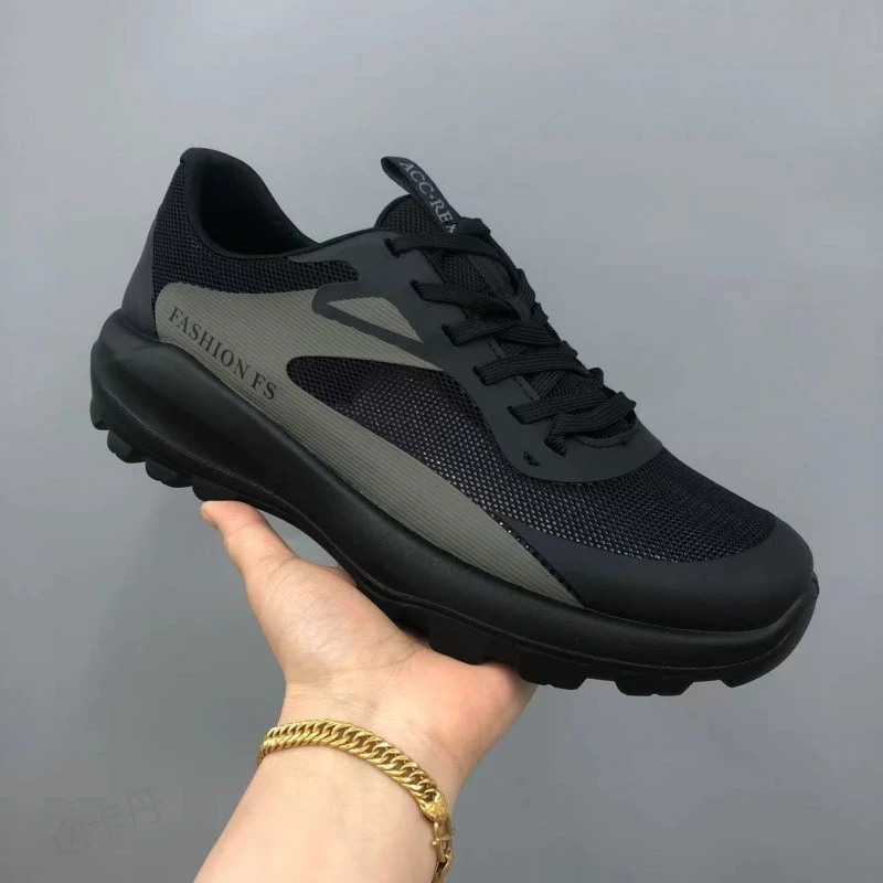 男鞋夏季2025新款休闲鞋百搭透气黑色网面鞋子男潮鞋运动轻便软底