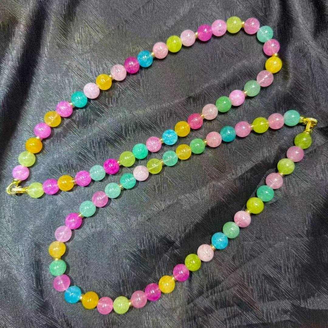 逢事必喜，落入人间的彩虹圆珠项链-x524