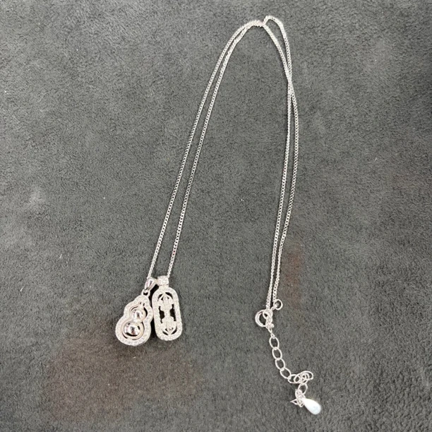 坠链均925银 银制葫芦项链银色-3641