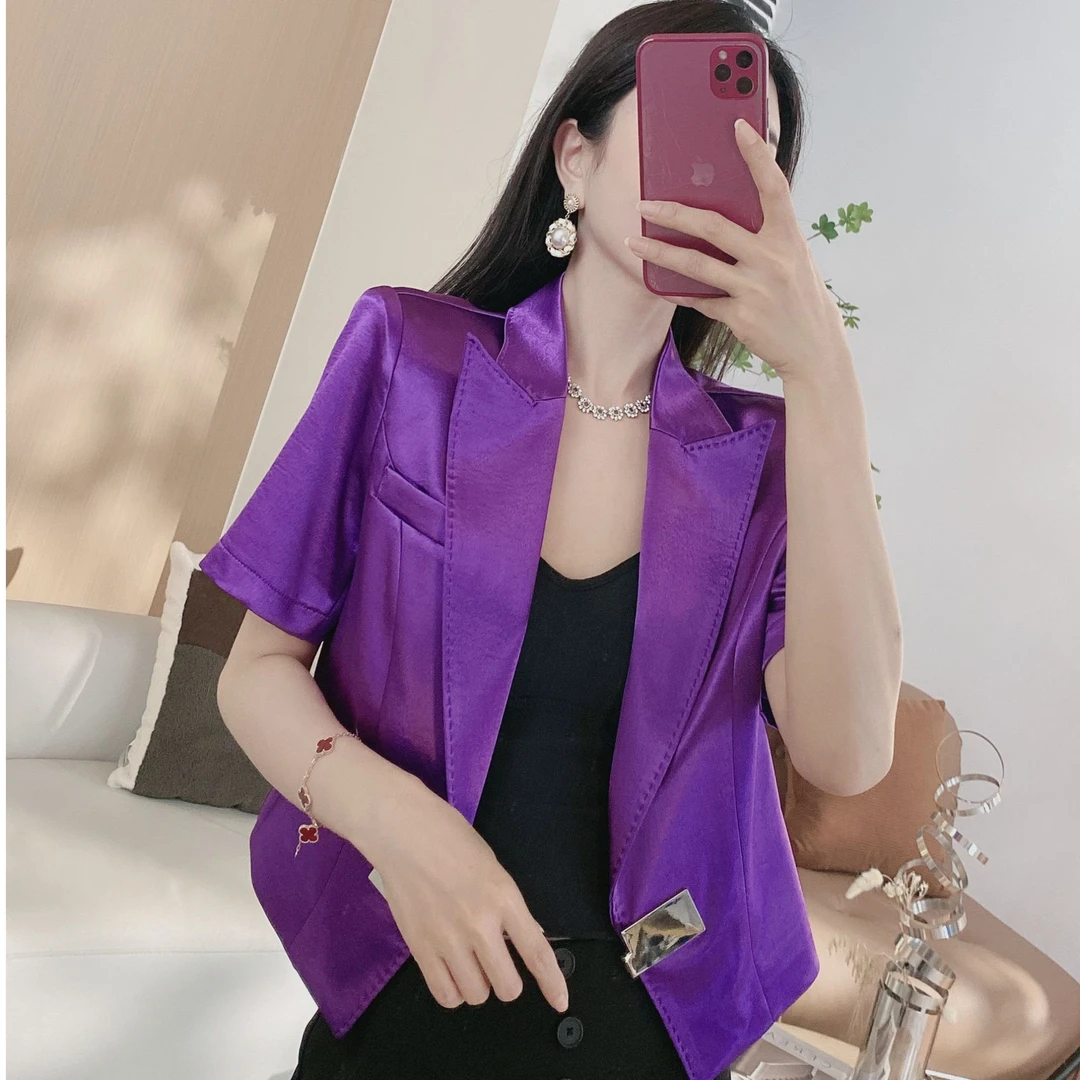 D【短款西装】短款金属扣短袖西装外套1789