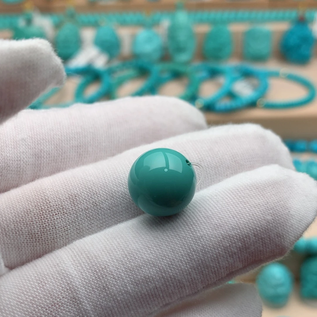 绿松石未镶嵌珠宝奇石12.8mm