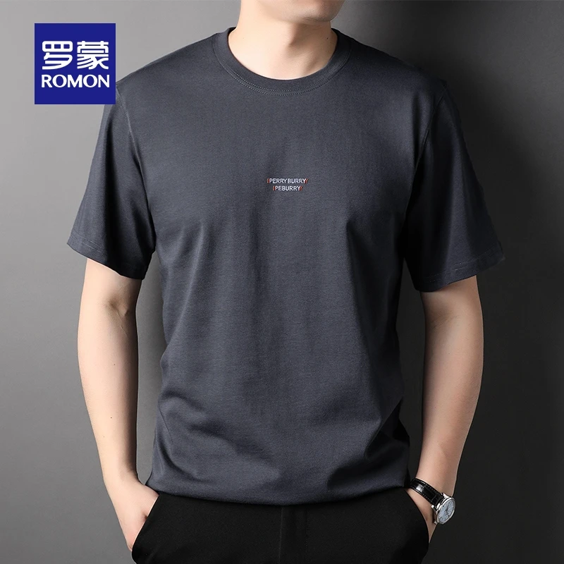【索罗娜】罗蒙男士圆领短袖T恤2025夏季薄款宽松落肩透气打底衫