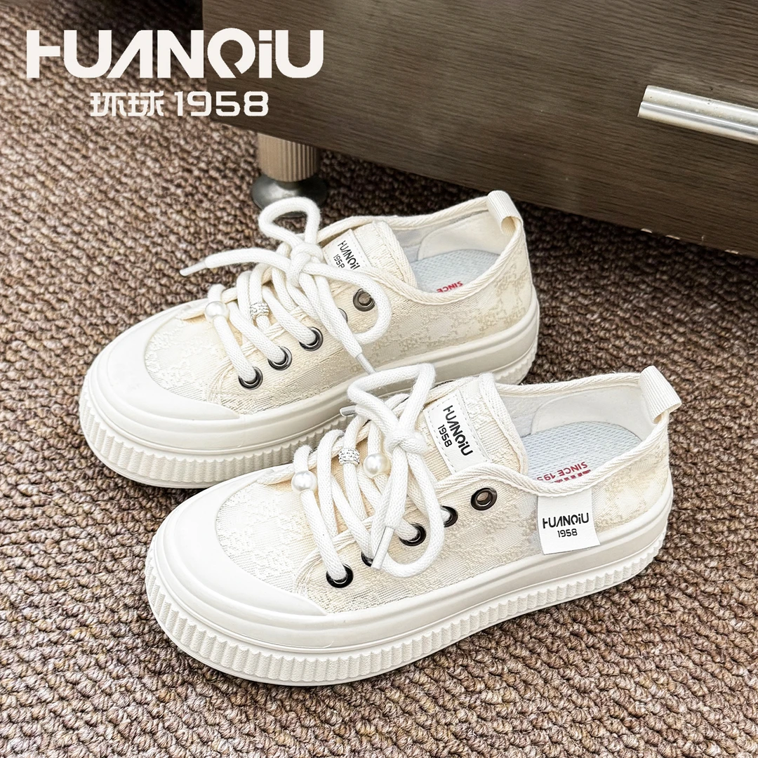 环球小香风2025新款夏季透气时尚网面渔夫鞋女厚底百搭时尚休闲鞋