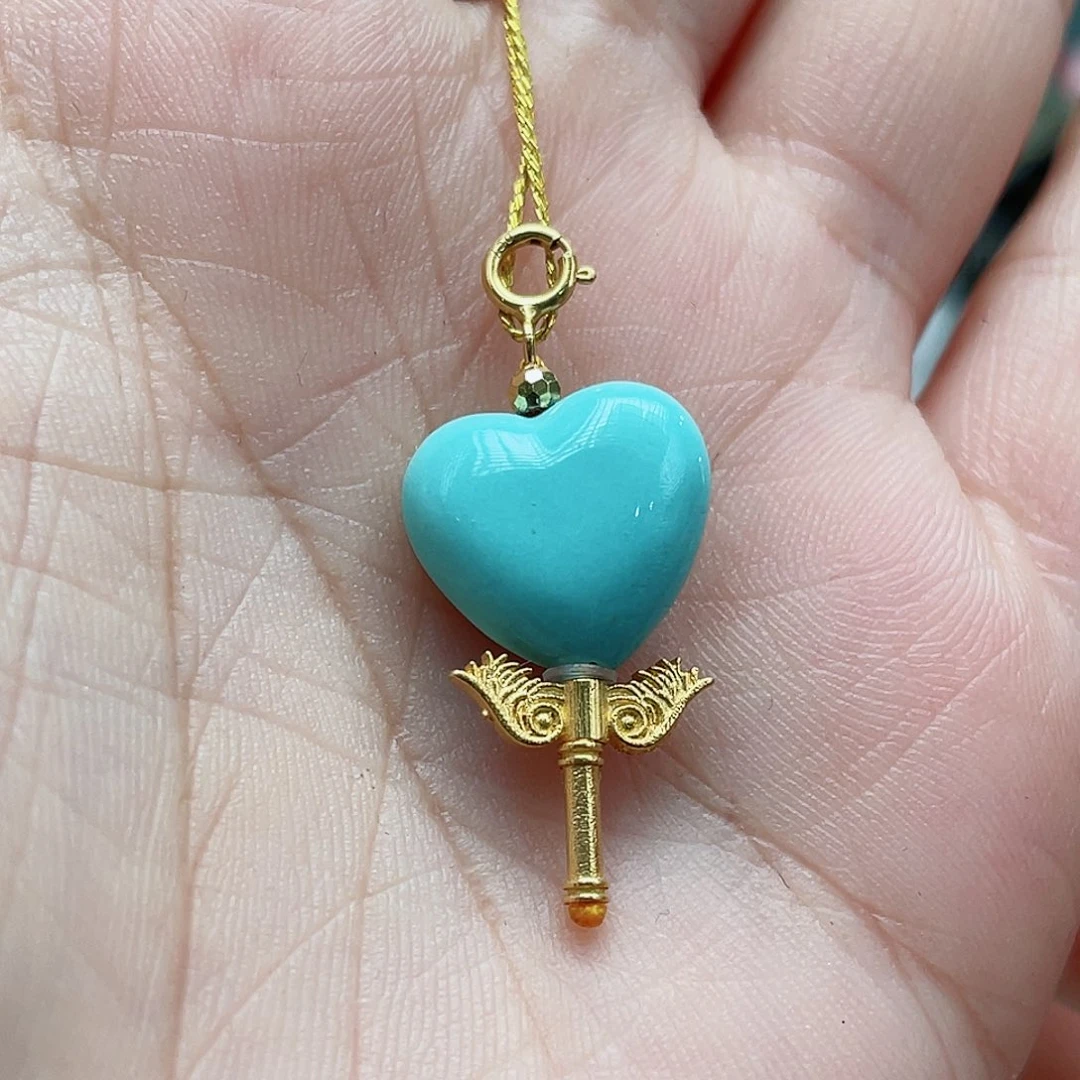 绿松石18K金镶嵌颈饰