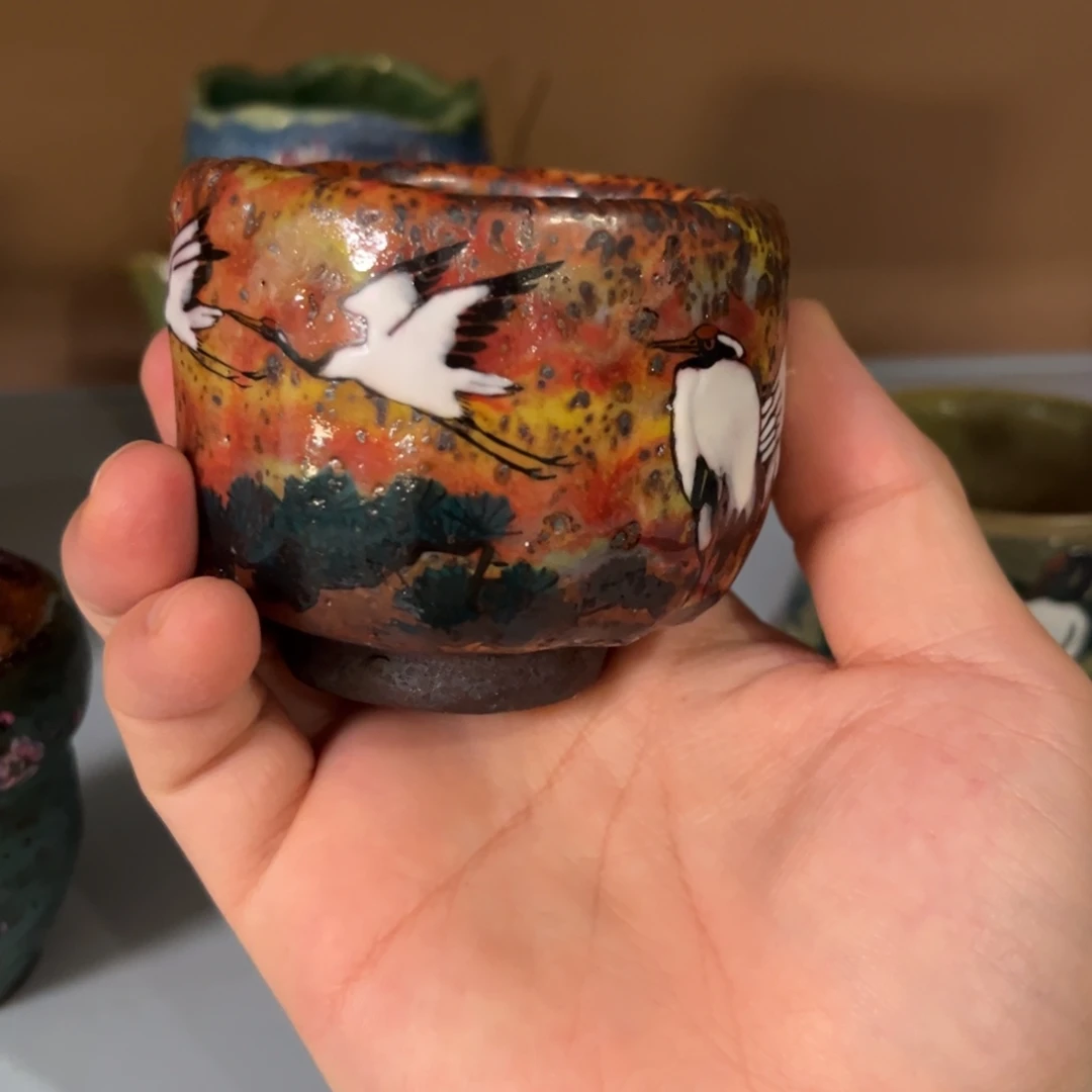 柴烧手工手绘陶瓷