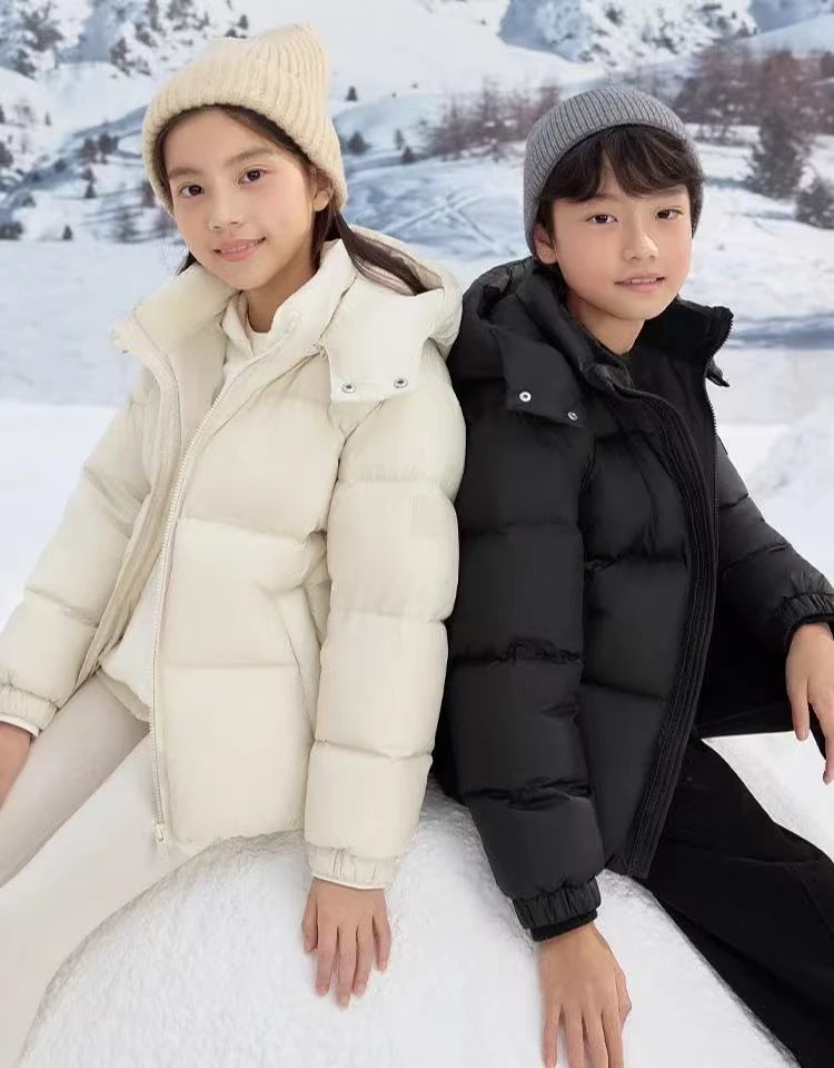 纯色中长款羽绒服韩版加厚冬季亲子休闲时尚秋冬潮流