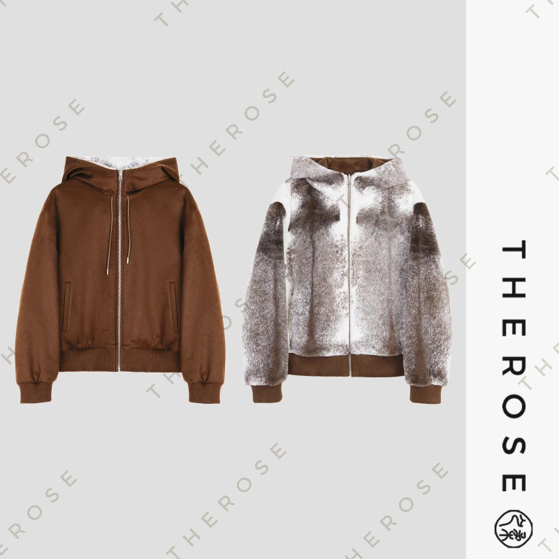 之柔【极地之雪】哥本哈根进口貂绒拼哥伦布连帽外套双面可穿上衣女