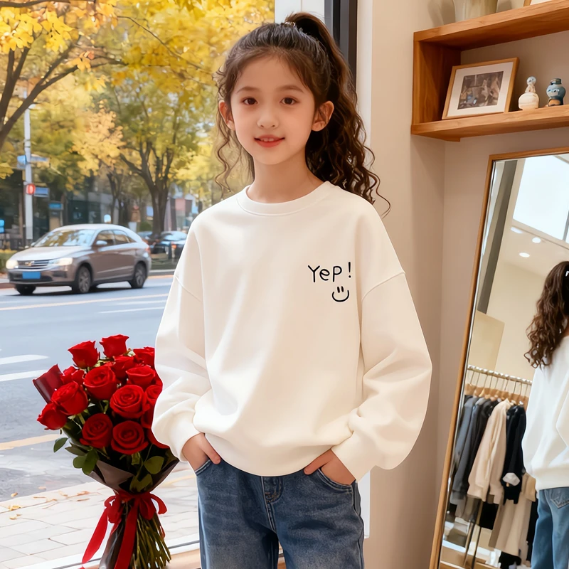 女童卫衣秋冬装2025新款儿童洋气女孩时尚打底衫内搭长袖T恤上衣