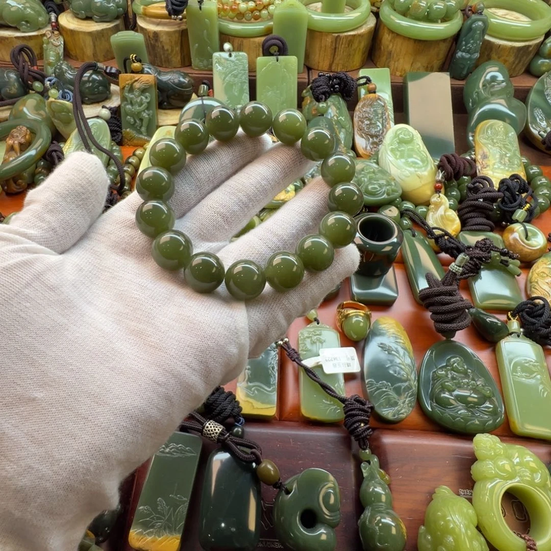 空***桂手链未镶嵌岫岩老玉（透闪石质玉）