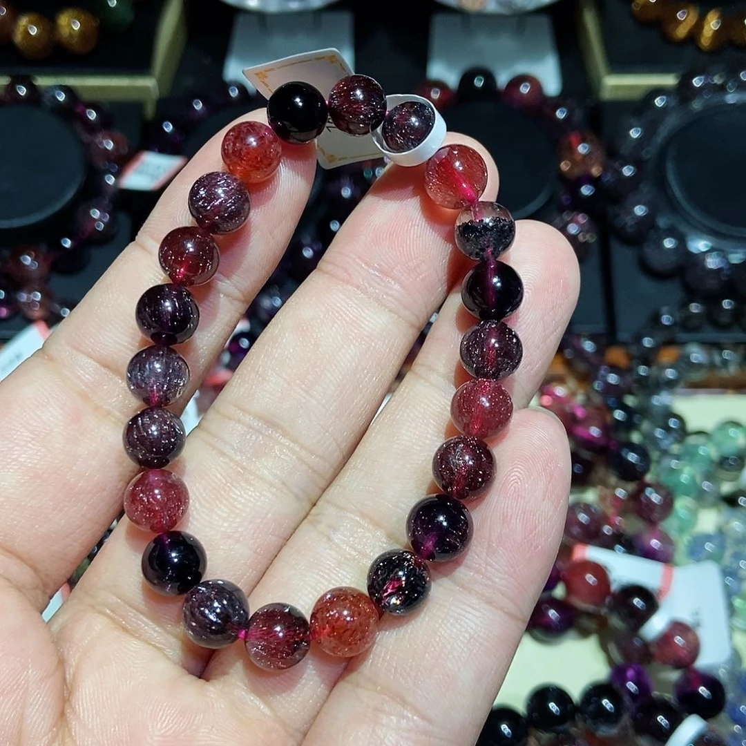 水晶手链未镶嵌黑加仑8