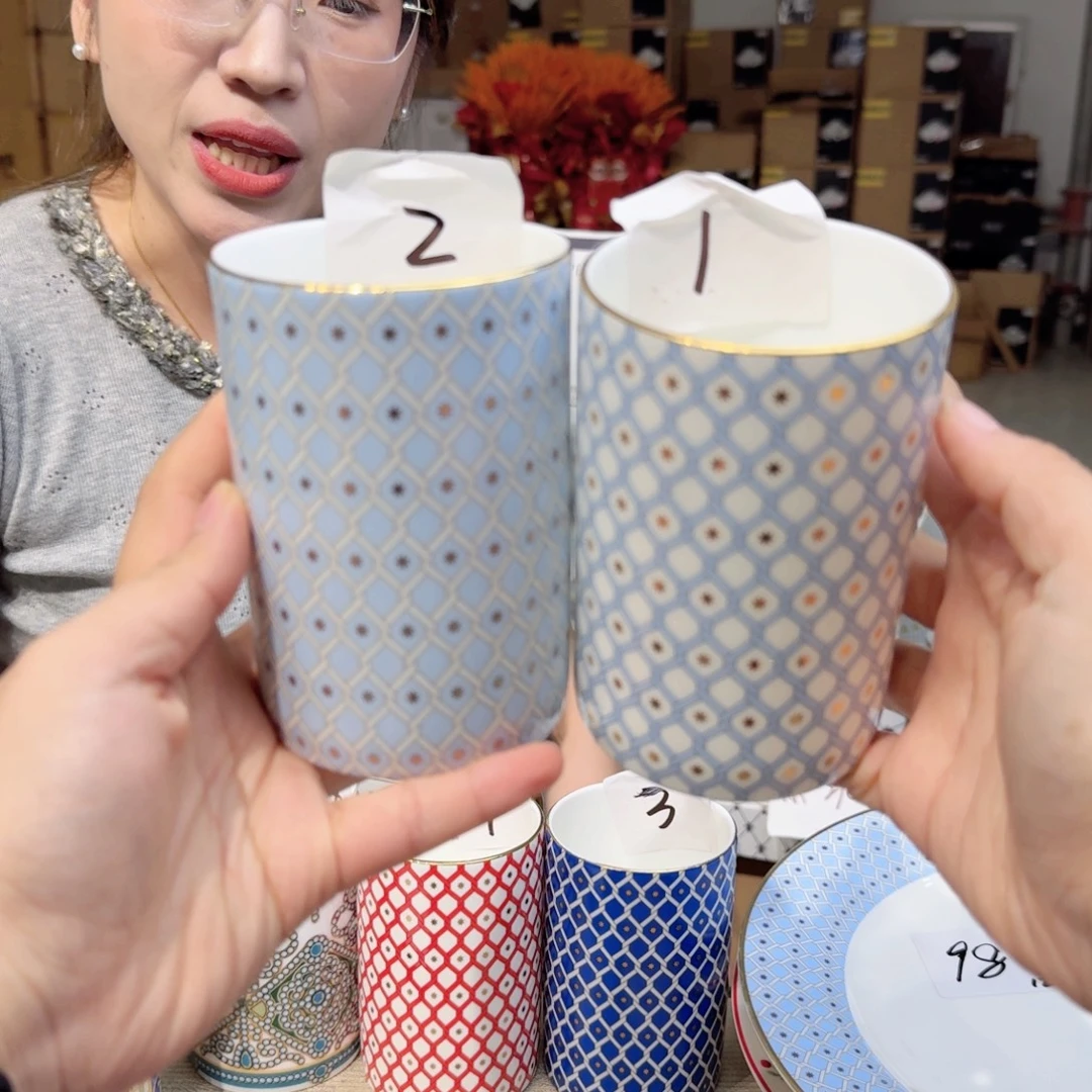 李***野骨瓷马克杯370ml2个外贸骨瓷