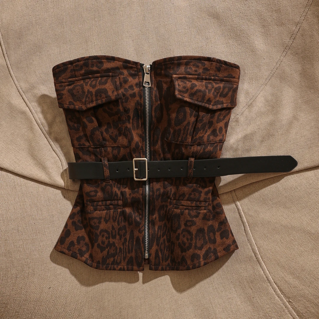 纯欲风性感辣妹气质豹纹吊带背心设计感显瘦纯欲外穿百搭小众上衣