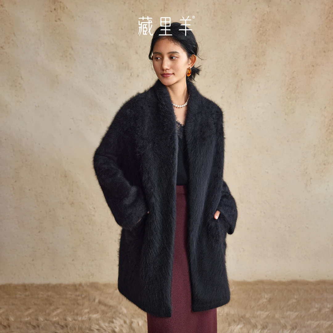 藏里羊【北美小动物毛毛】刘诗诗同款“初恋升级款”浴袍大衣M1806