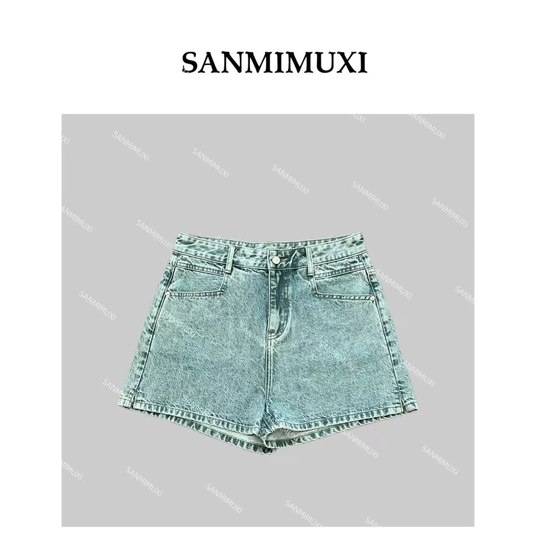 高腰A字版牛仔短裤  1963