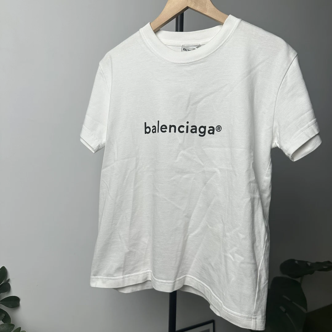 99新 Balenciaga/巴黎世家 葡萄籽奢潮/巴黎世家白圆领短袖T恤/M