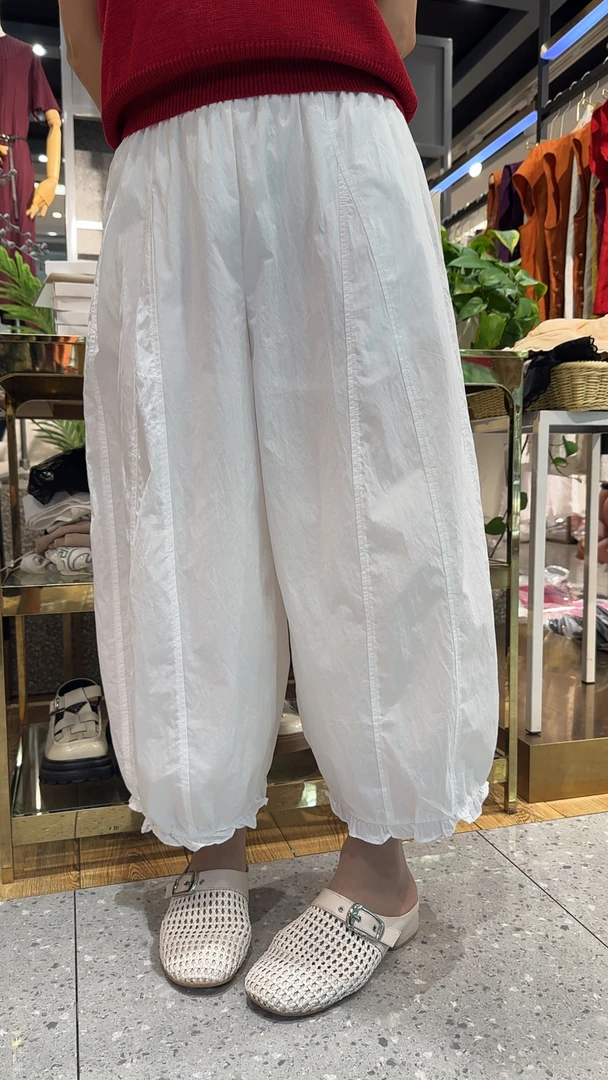 【娅姐专属】时尚甜美松紧腰宽松显瘦九分休闲裤甜椒裤55963