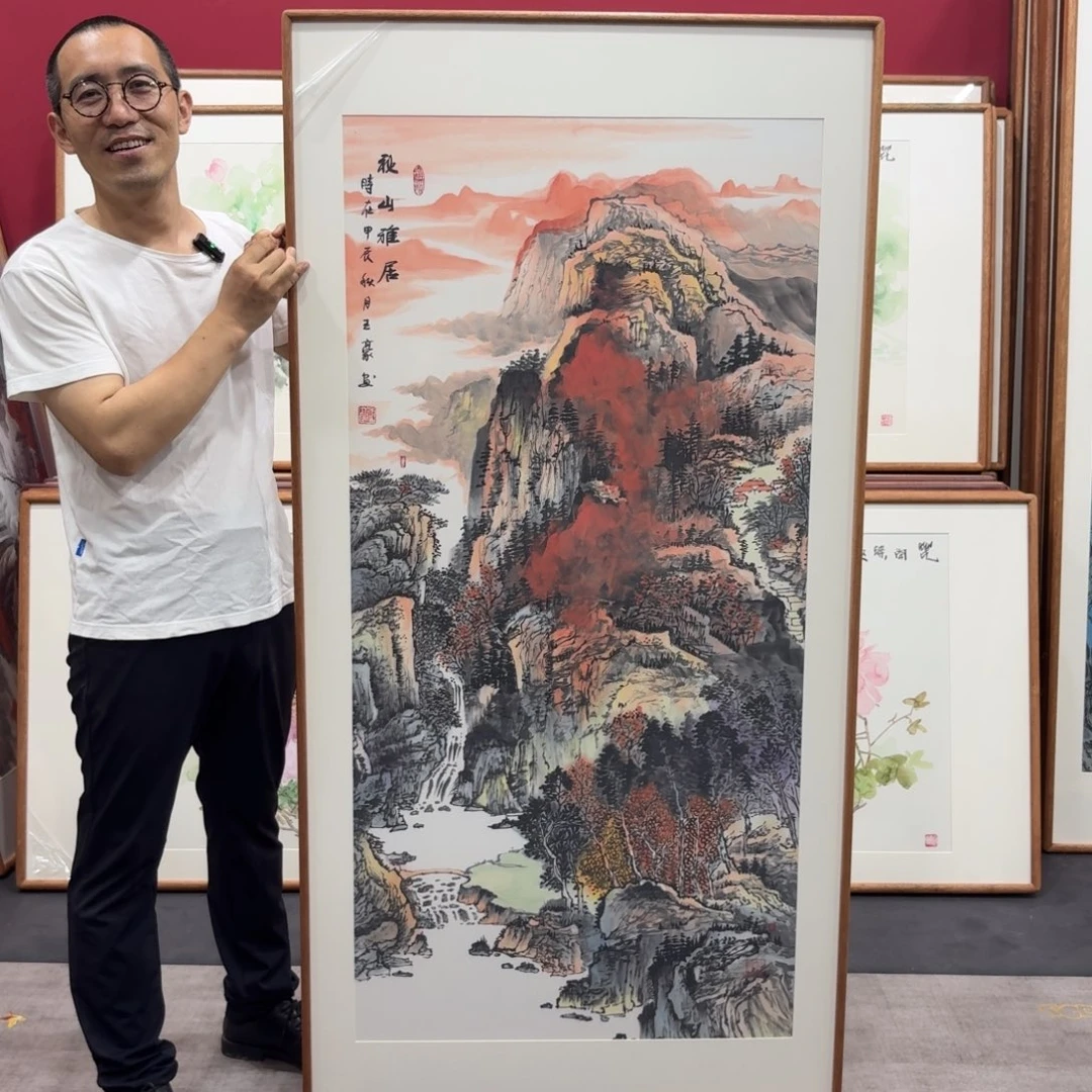 国画带框绘画160/80尺寸
