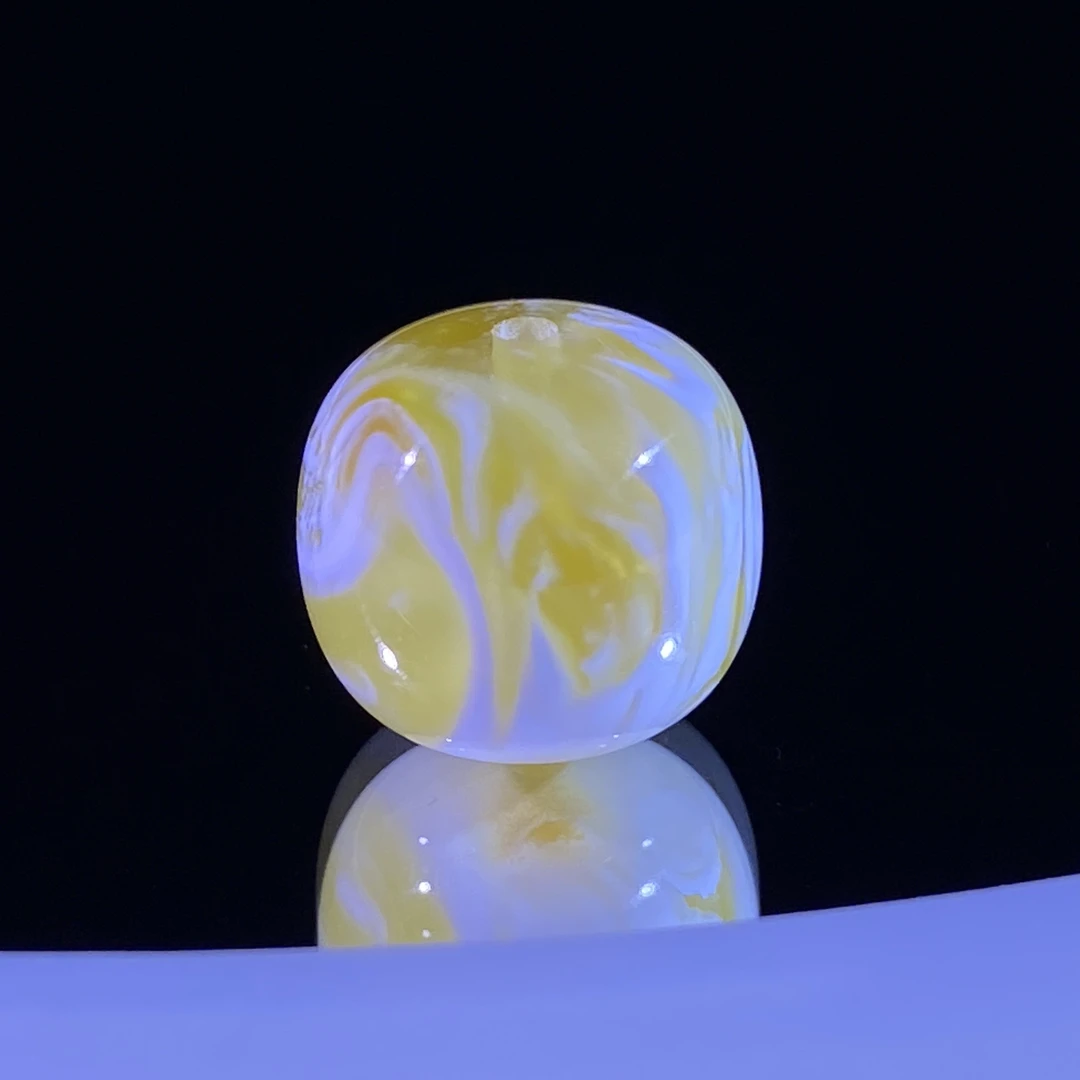 11.8mm金漆白拉丝溶洞蜜蜡老型 全品配串好看妖