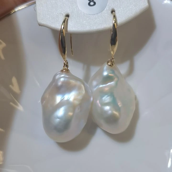 银S925镶嵌耳饰淡水珍珠