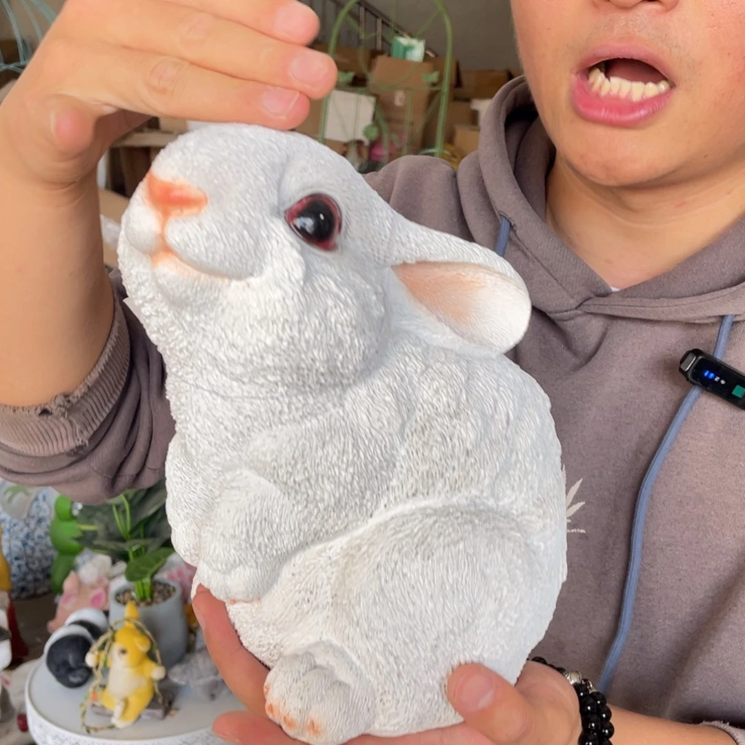 【闪购商品】陶瓷摆件白色胖兔子摆件
