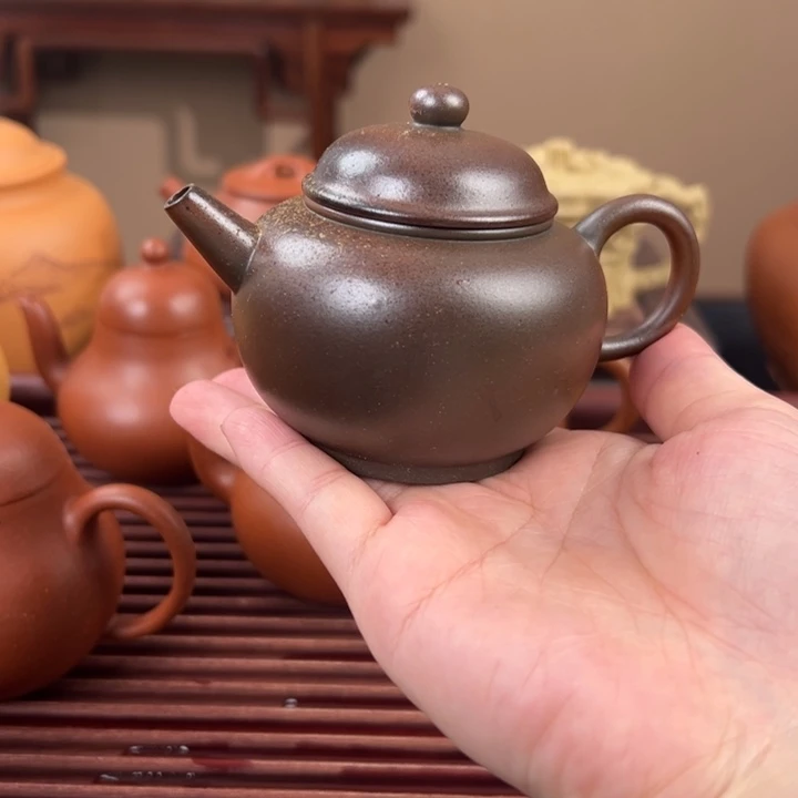 茶壶紫砂柴烧天青巨轮150