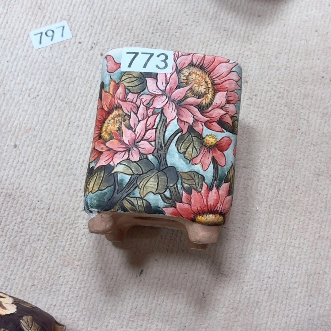 海***霞紫砂花盆陶瓷多肉花盆微瑕