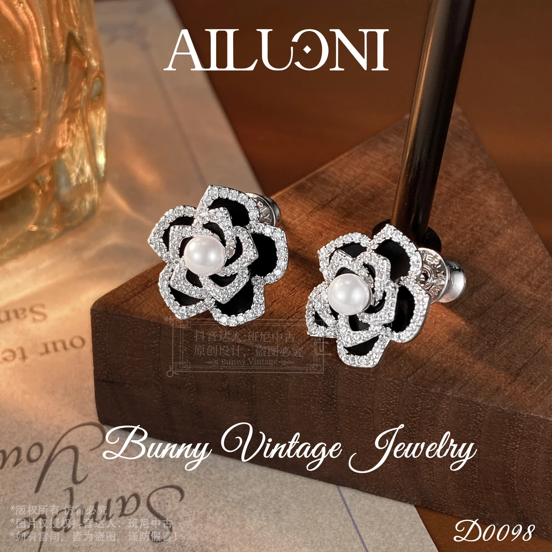 D0098法★【雪茶花】春AILUONI 爱洛妮 耳钉