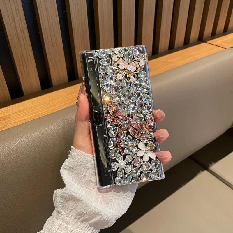 适用于华为matexs2手机壳满钻蝴蝶蜻蜓重工款MATEXS2保护壳轻奢潮