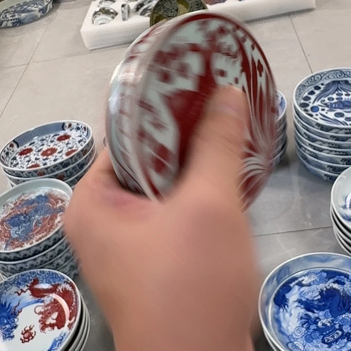 瓷片釉里红鱼藻盖直