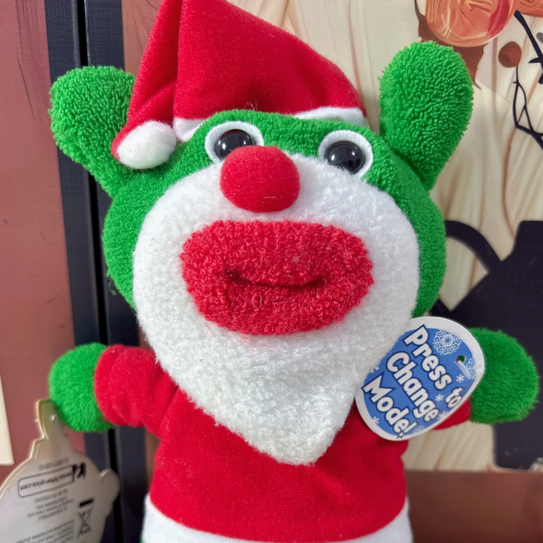 中古稀有全新带吊牌sing a ma jigs圣诞老人香肠嘴娃娃o嘴娃娃